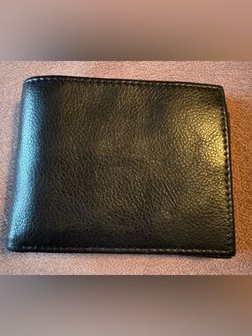 Classic Black Leather Wallet with multiple card slots